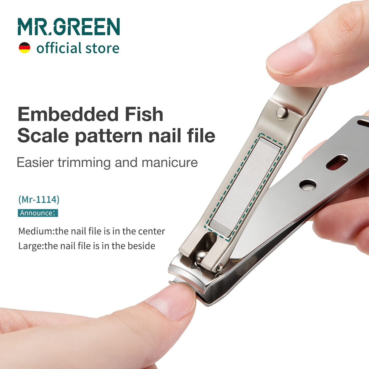 MR.GREEN Nail Clippers stainless steel close-up
