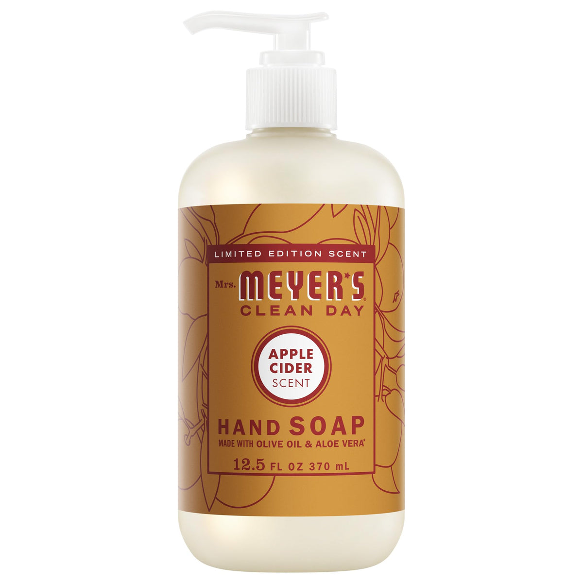 Mrs. MEYER'S Clean Day Hand Soap Apple Cider scent 12.5 Fl Oz bottle front view