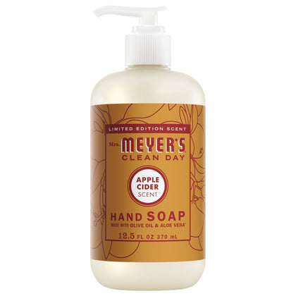Mrs. MEYER'S Clean Day Hand Soap Apple Cider scent 12.5 Fl Oz bottle front view