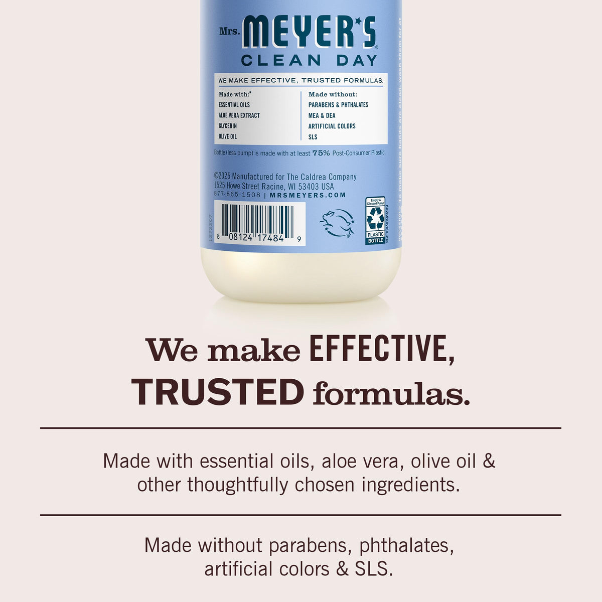 Mrs. MEYER'S Clean Day Hand Soap Bluebell Scent ingredients list