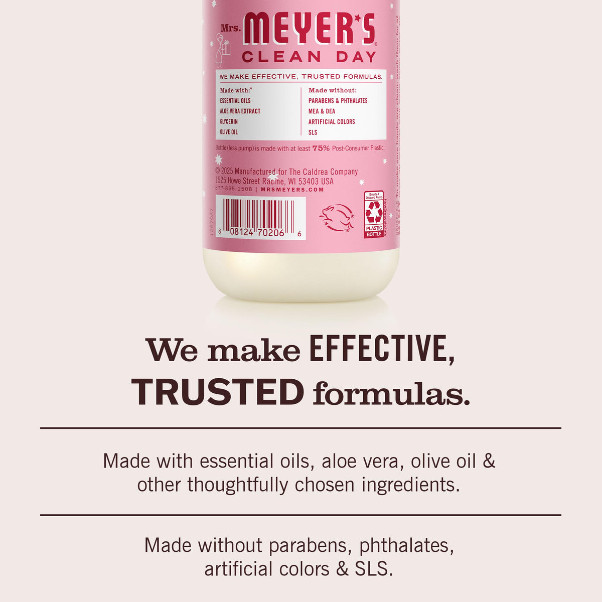 Mrs. MEYER'S Clean Day hand soap in a bathroom setting