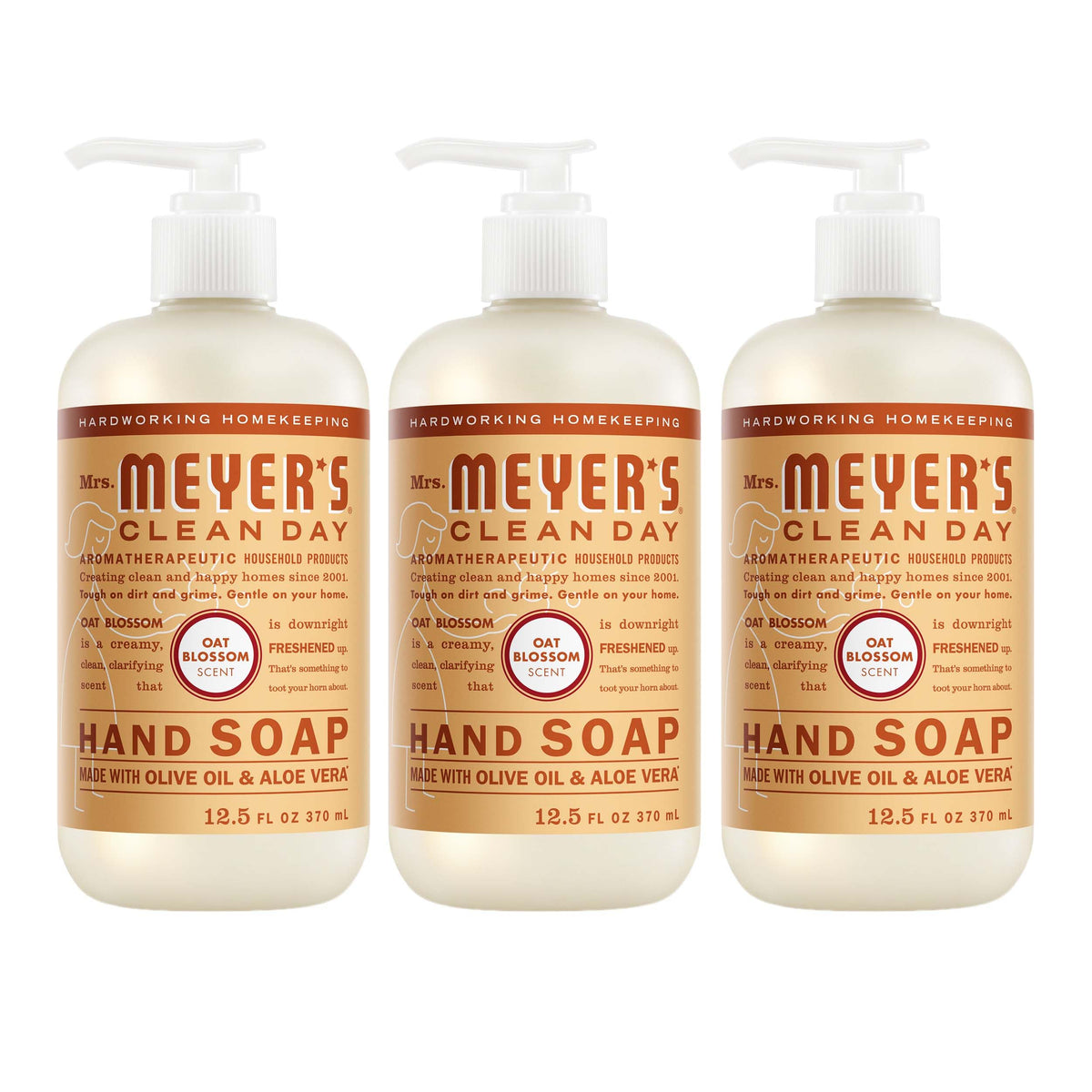 Mrs. MEYER'S Clean Day Hand Soap Oat Blossom 12.5 Fl Oz front view