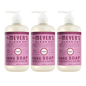 Mrs. MEYER'S Clean Day Hand Soap Peony Scent 12.5 Fl Oz Bottle front view