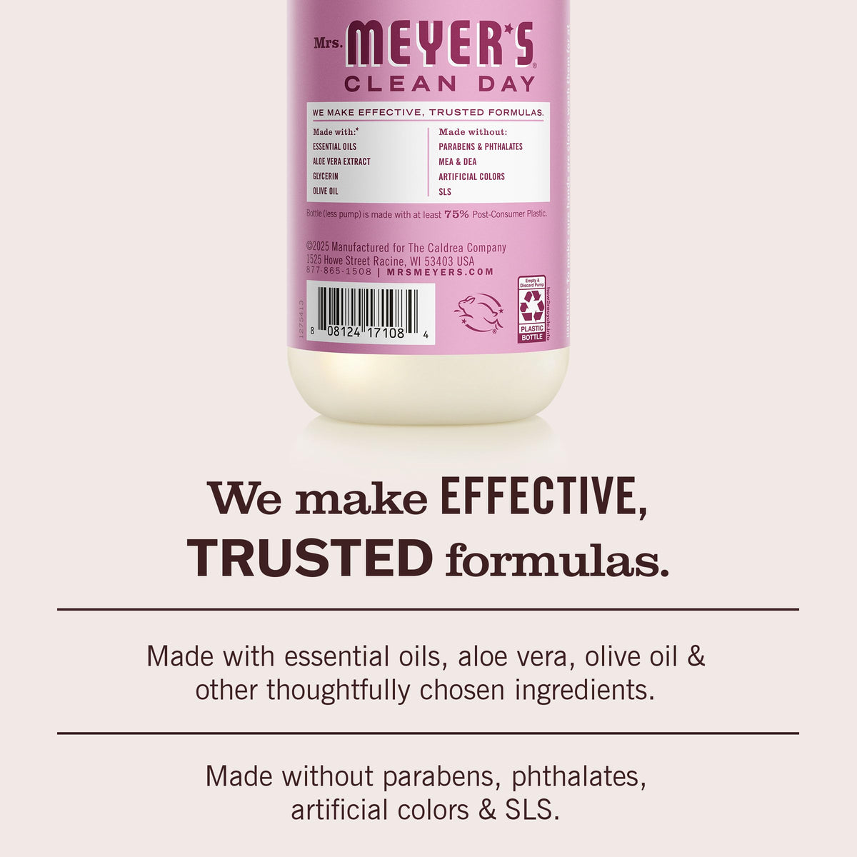 Mrs. MEYER'S Clean Day Hand Soap Peony Scent 3 pack display