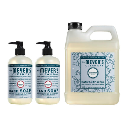 Mrs. MEYER'S Clean Day Liquid Hand Soap 12.5 OZ Snowdrop scent front view