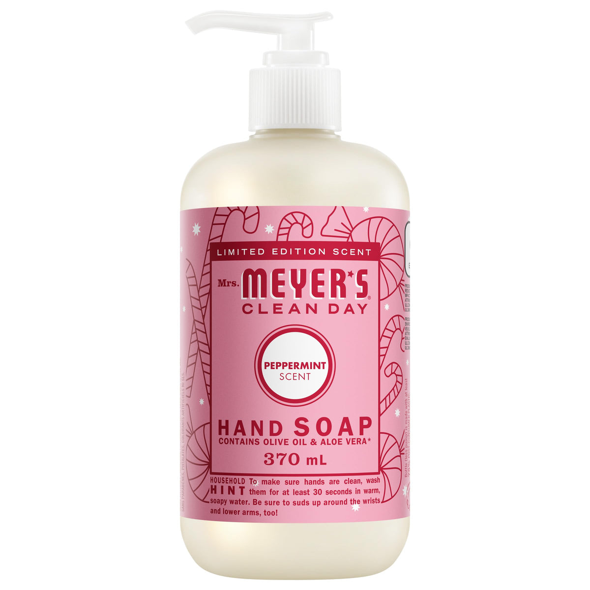 Mrs. MEYER'S Clean Day Liquid Hand Soap Peppermint 370ml front view