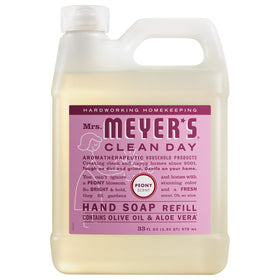 Mrs. MEYER'S Clean Day Liquid Hand Soap Refill Peony Scent 33 fl oz front view