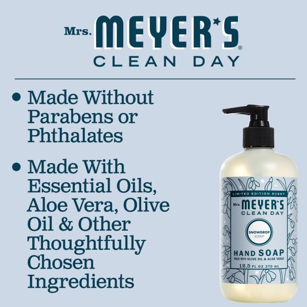 Mrs. MEYER'S Clean Day Liquid Hand Soap Snowdrop scent packaging