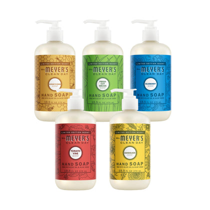 Mrs. MEYER'S Clean Day Liquid Hand Soap Variety Pack with five bottles