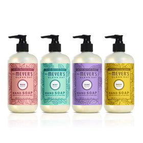 Mrs. MEYER'S Clean Day Spring Hand Soap Set 12.5oz pack featuring Lilac, Rose, Mint, and Daisy scents