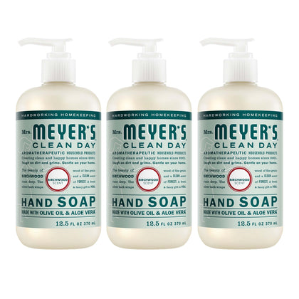 Mrs. MEYER'S Hand Soap Birchwood Scent 12.5 Fl Oz bottle front view