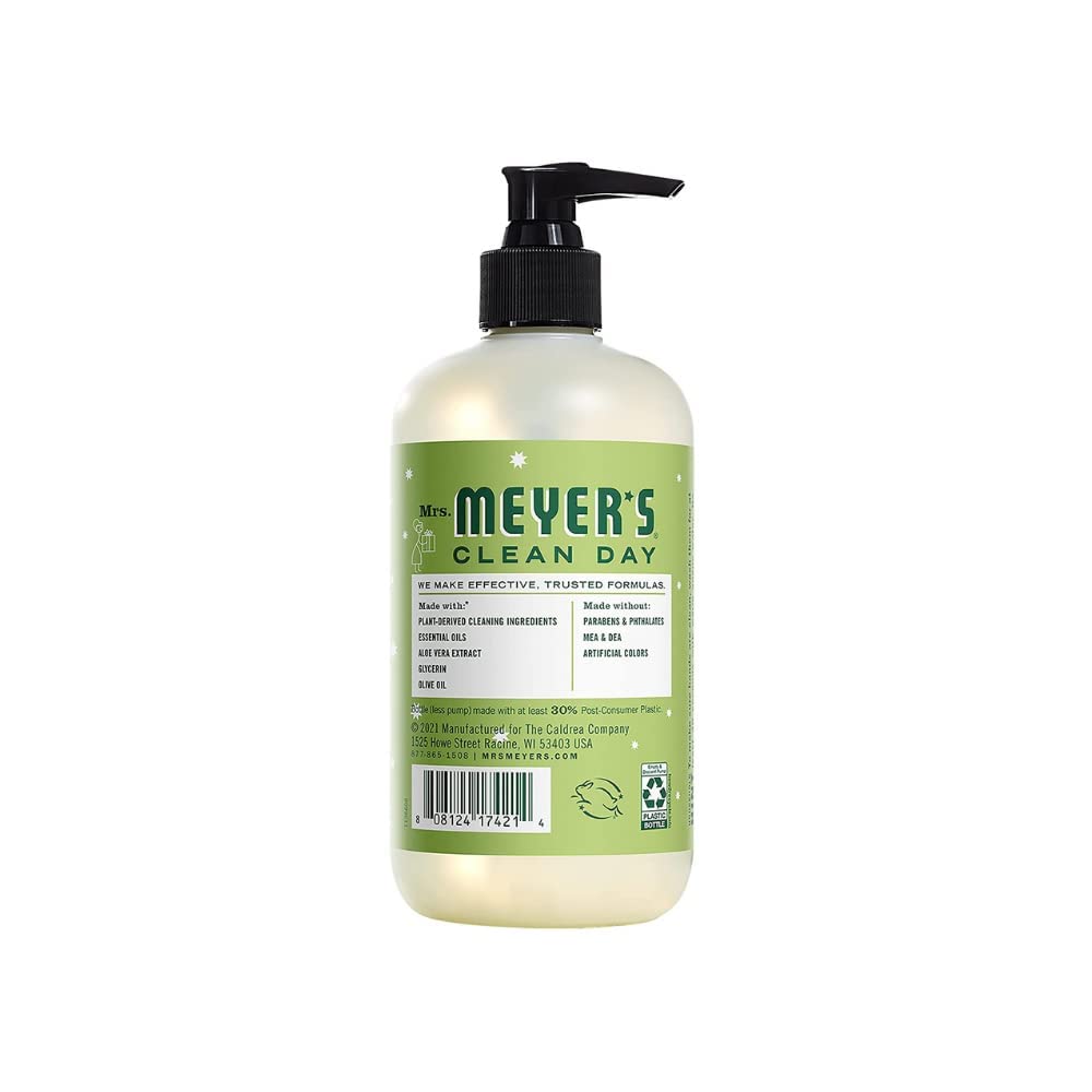 Mrs. MEYER'S hand soap bottles with essential oils and aloe vera