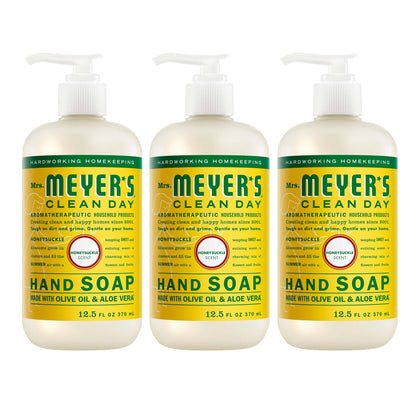 Mrs. MEYER'S Hand Soap Honeysuckle Scent 12.5 Fl Oz bottle front view