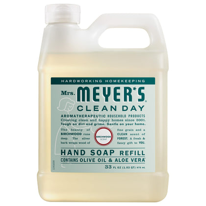 Mrs. MEYER'S Hand Soap Refill Birchwood Scent 33 Fl Oz bottle front view