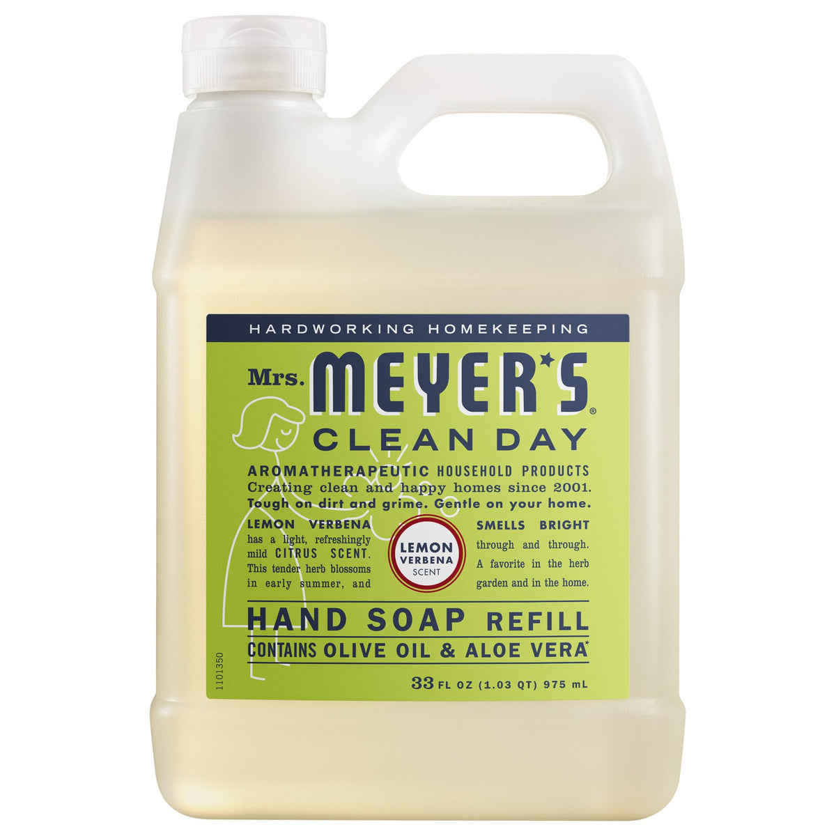 Mrs. MEYER'S Hand Soap Refill Lemon Verbena 33 Fl Oz front view