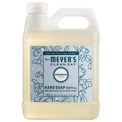 Mrs. MEYER'S Hand Soap Refill Snowdrop Scent 33 Fl Oz front view
