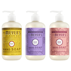 Mrs. MEYER'S Hand Soap Variety Pack featuring Lilac, Daisy, and Rose scents