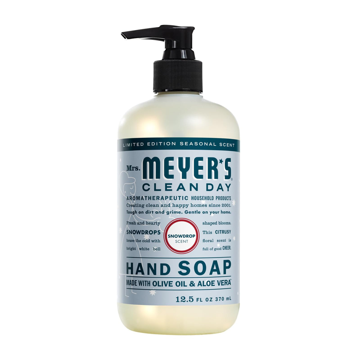 Mrs. MEYER'S Hand Wash Snow Drop + Gingerbread in a festive setting