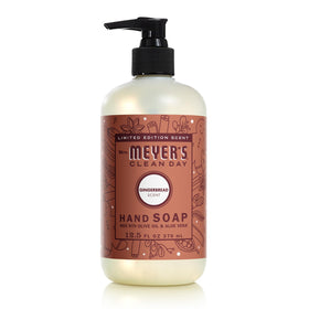 Mrs. MEYER'S Hand Wash Snow Drop + Gingerbread label close-up