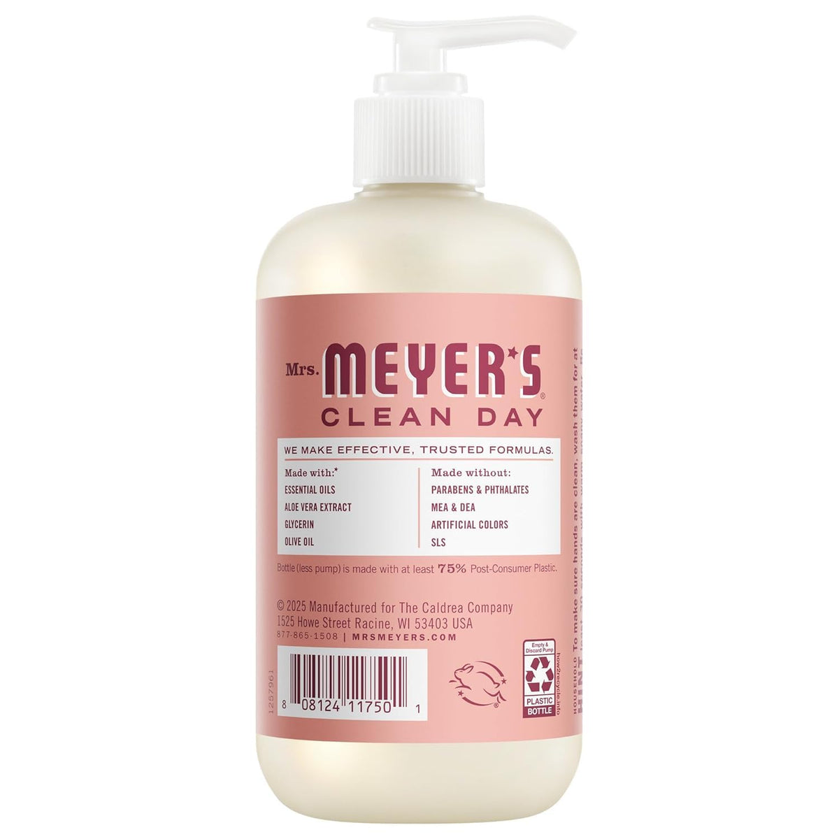 Mrs. MEYER'S Holiday Hand Soap displayed at a kitchen sink