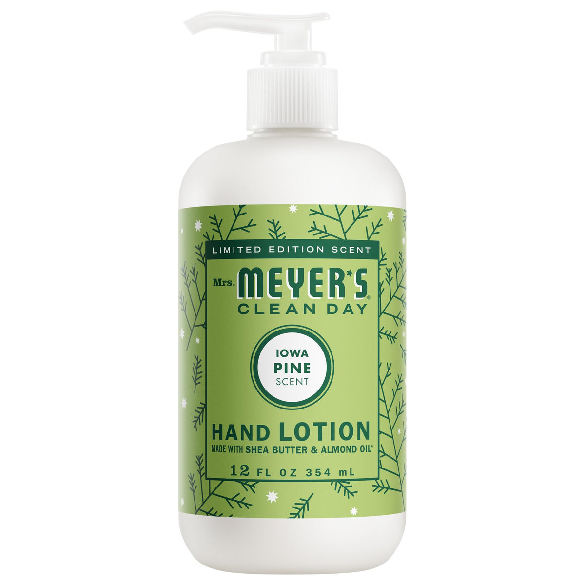 Mrs. MEYER'S Iowa Pine Hand Lotion 12 ounce bottle front view