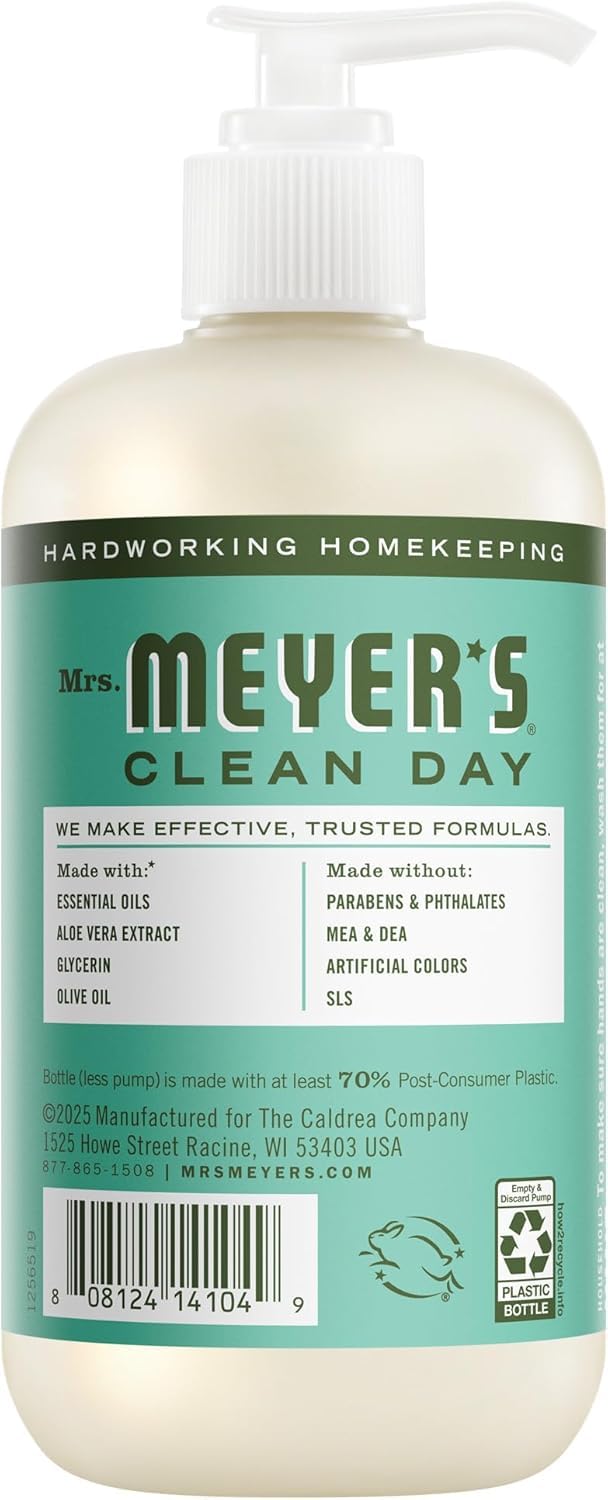 Mrs. MEYER'S Liquid Hand Soap Lavender bottle on countertop