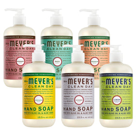 Mrs. MEYER'S Liquid Hand Soap Variety Pack front view with six bottles