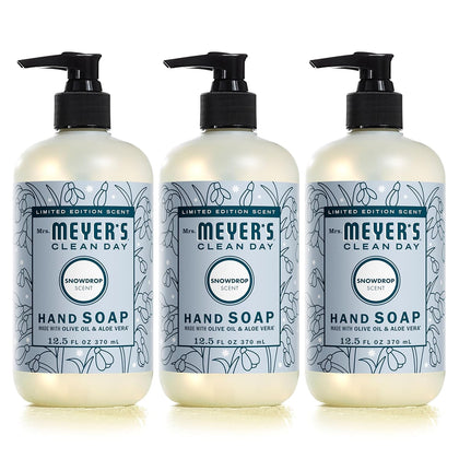 Mrs. MEYER'S Snowdrop Liquid Hand Soap 12.5 fl oz front view