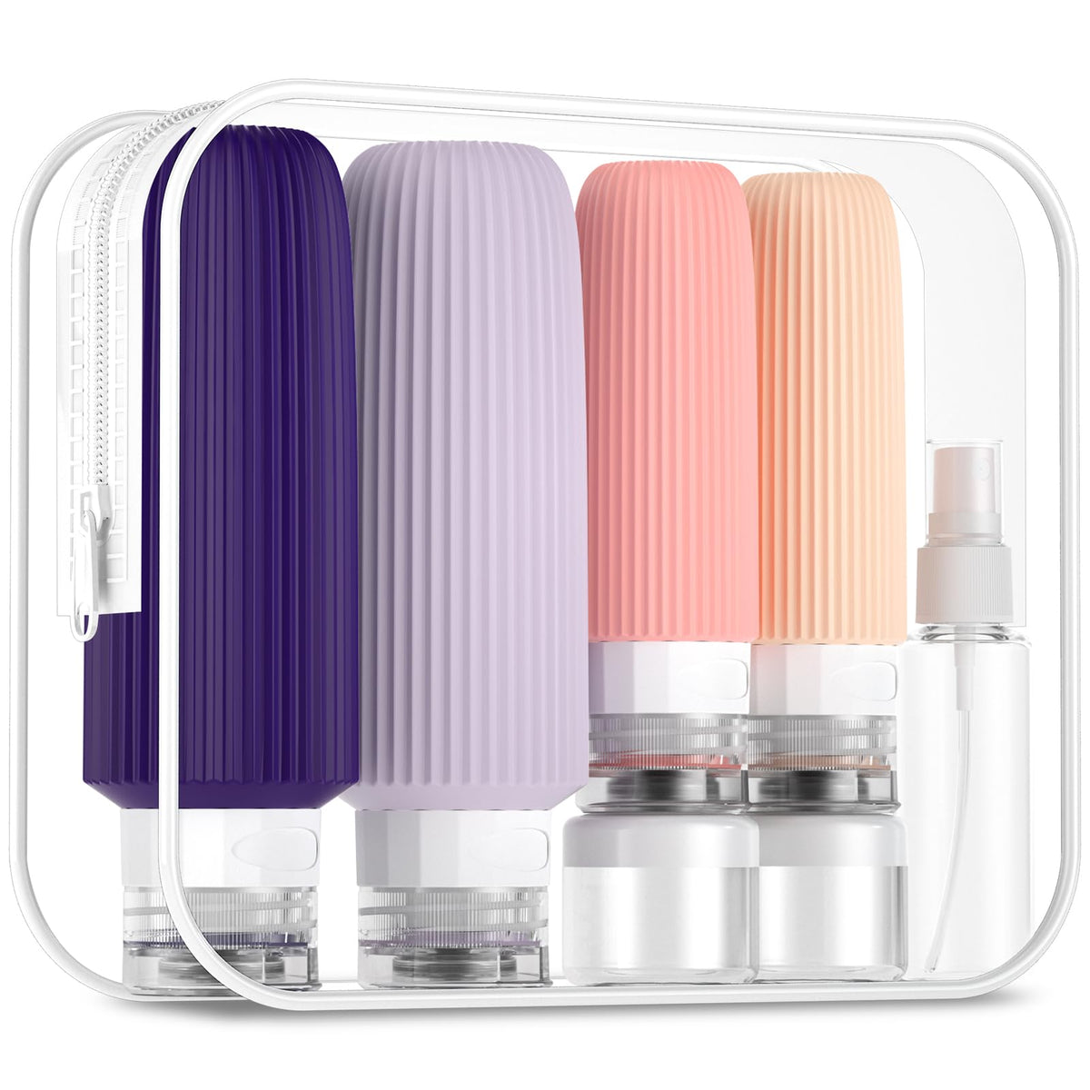 Mrsdry 16 Pack Travel Bottles large 6oz silicone containers front view