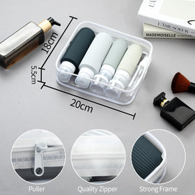 Mrsdry clear toiletry bag with travel bottles inside