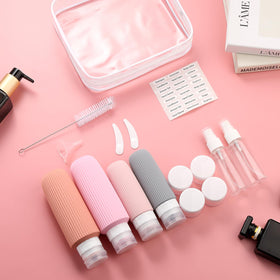 Mrsdry clear toiletry bag with travel bottles inside