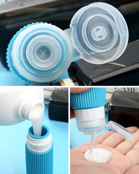 Mrsdry silicone squeeze bottle 3oz in clear makeup bag