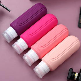 Mrsdry silicone travel bottles packed in a toiletry bag