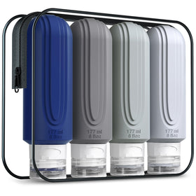 Mrsdry travel bottles 6oz front view with PVC toiletry bag