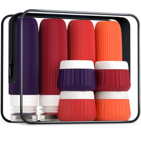 Mrsdry Travel Bottles 8 Pack with clear makeup bag