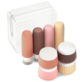 Mrsdry Travel Bottles 8 Pack with clear makeup bag