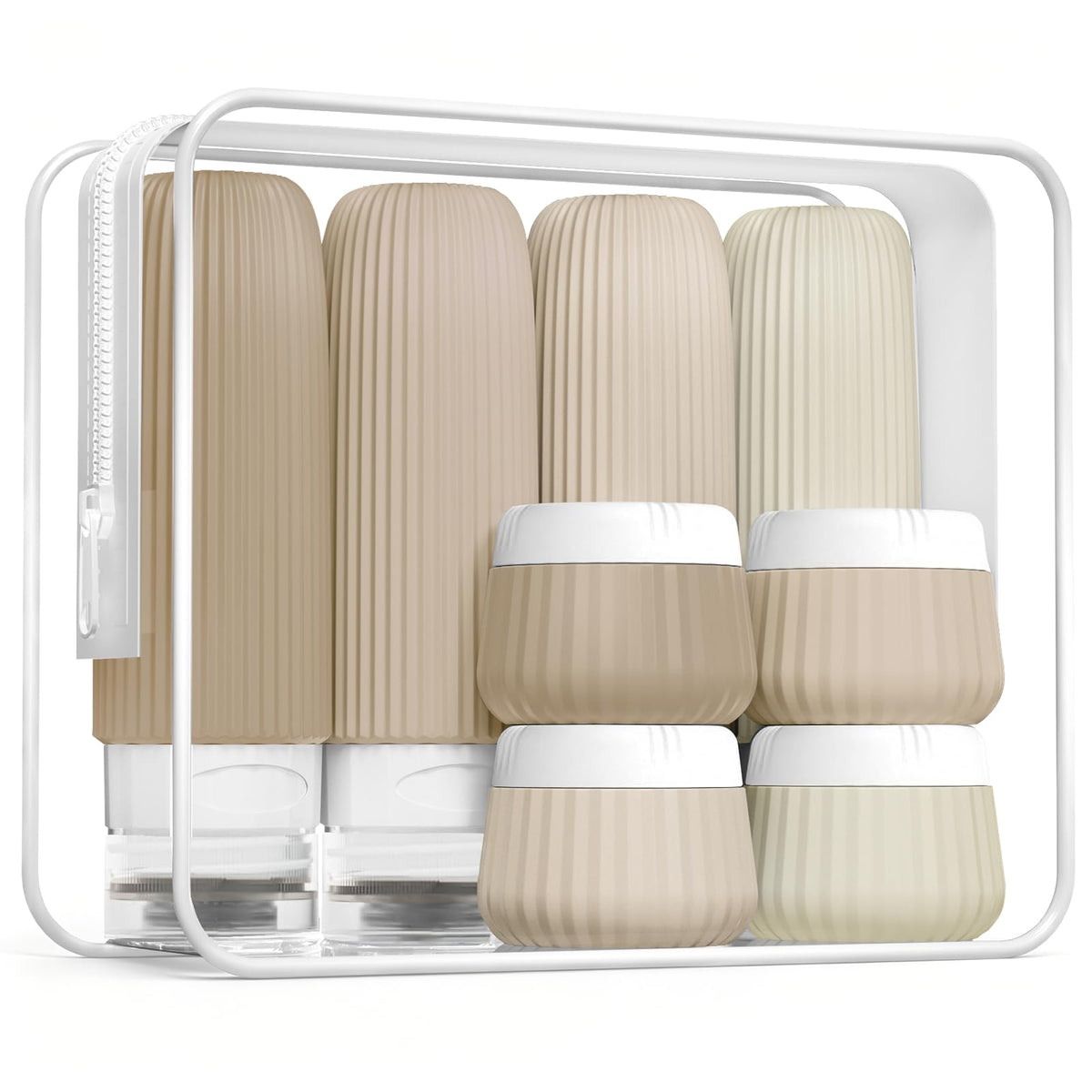 Mrsdry Travel Bottles for Toiletries 8 Pack with Clear Bag