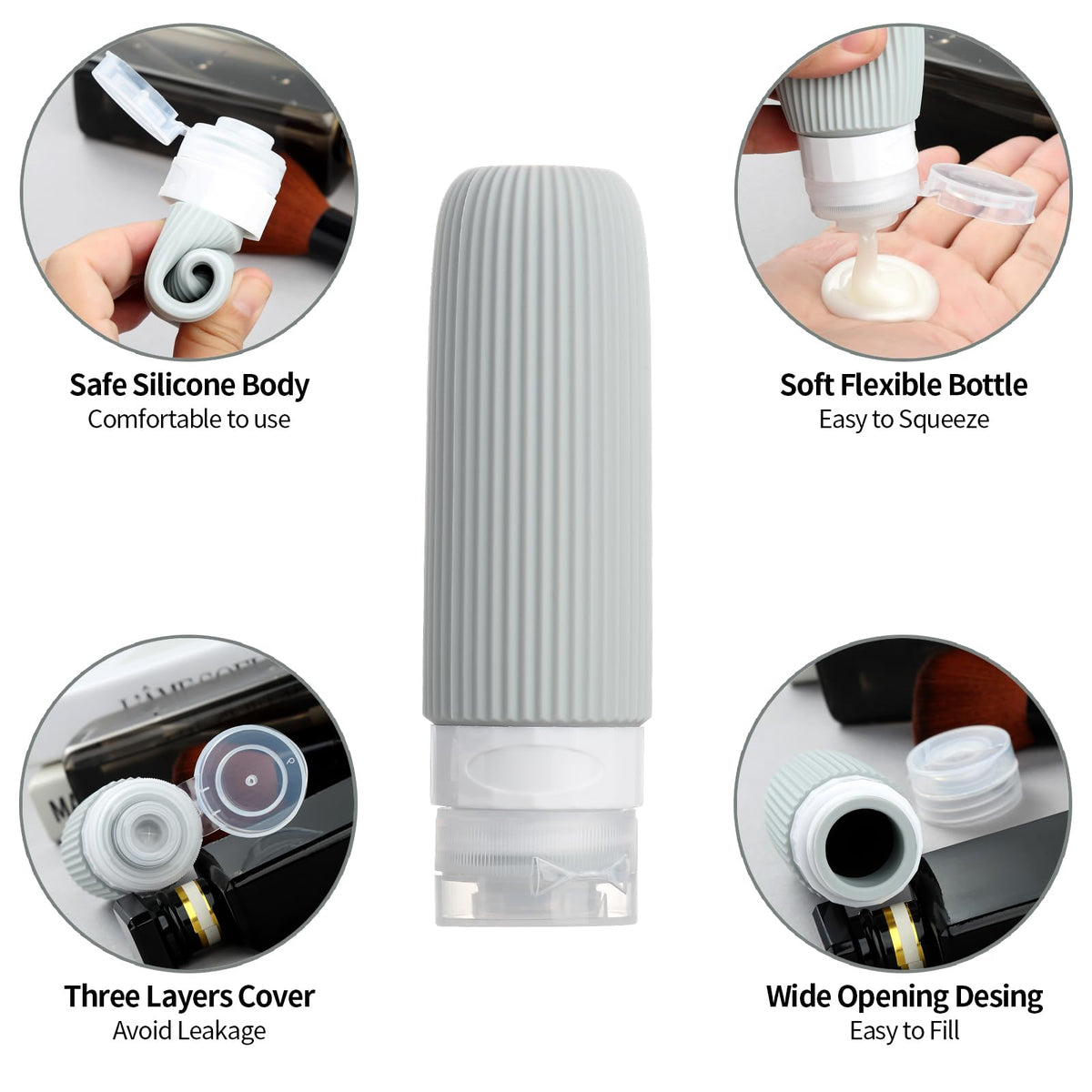 Mrsdry travel bottles kit including funnel and scooper