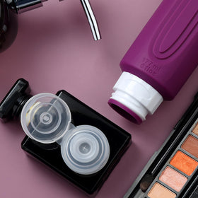 Mrsdry travel bottles showing opal shape for easy dispensing