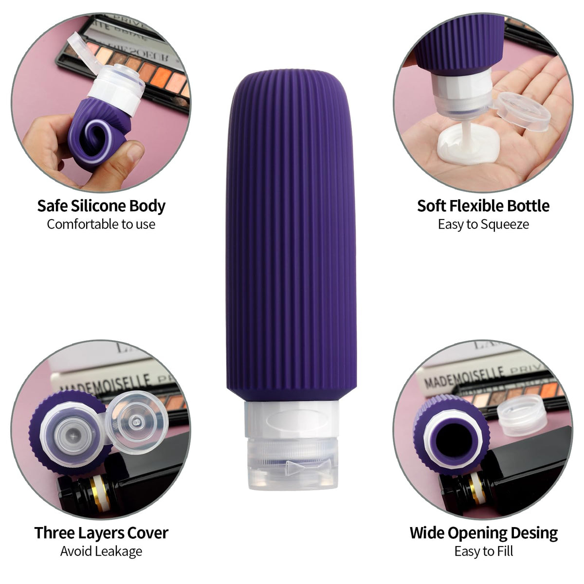 Mrsdry travel bottles with no-drip valve close-up