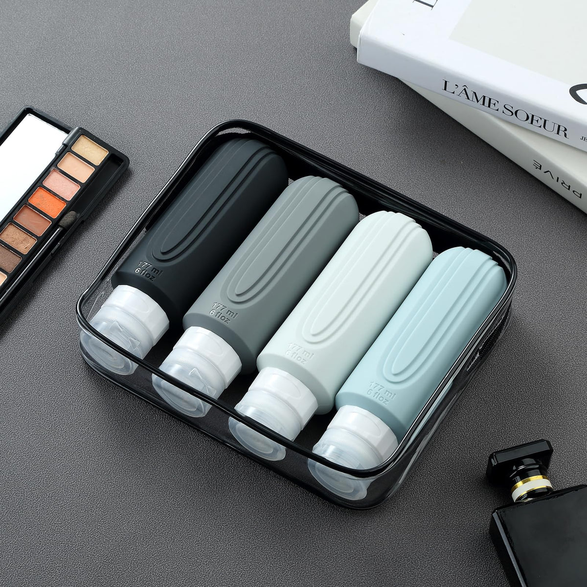 Mrsdry travel bottles with shampoo and lotion