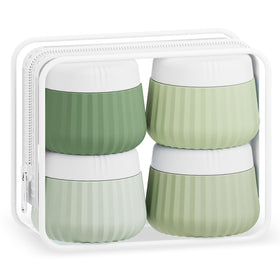 Mrsdry Travel Containers for Toiletries 4 Pack with clear cosmetic bag