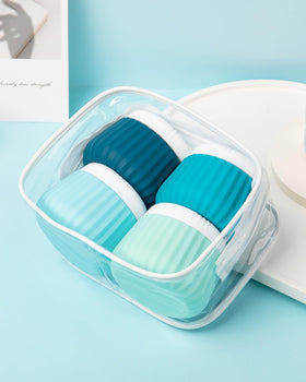 Mrsdry Travel Containers in use for travel essentials