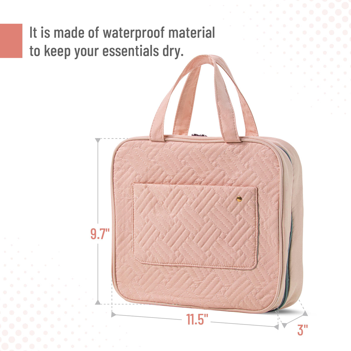 Ms. Pen Travel Toiletry Bag Organiser showing clear compartments