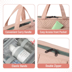Ms. Pen Travel Toiletry Bag Organiser with quilted exterior
