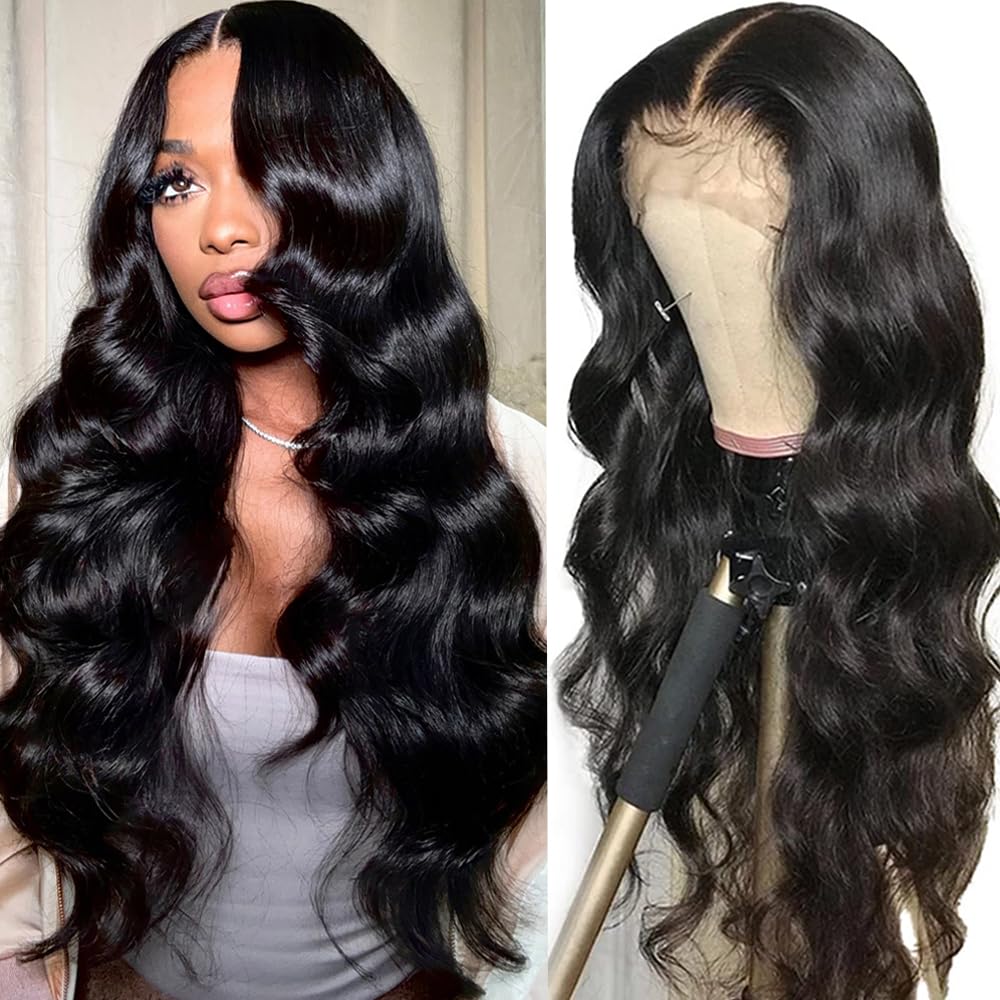 MsBertha 26 Inch Body Wave Human Hair Wig front view