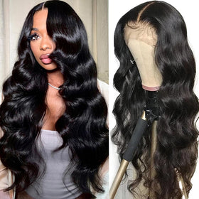 MsBertha 26 Inch Body Wave Human Hair Wig front view