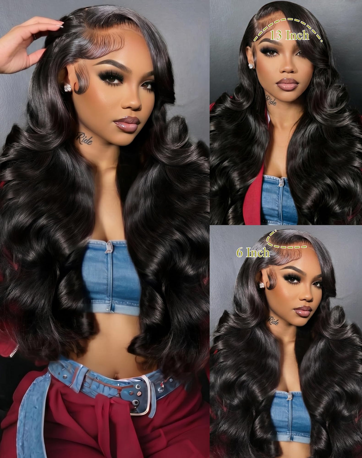 MsBertha Body Wave Wig showing 13x6 lace front design