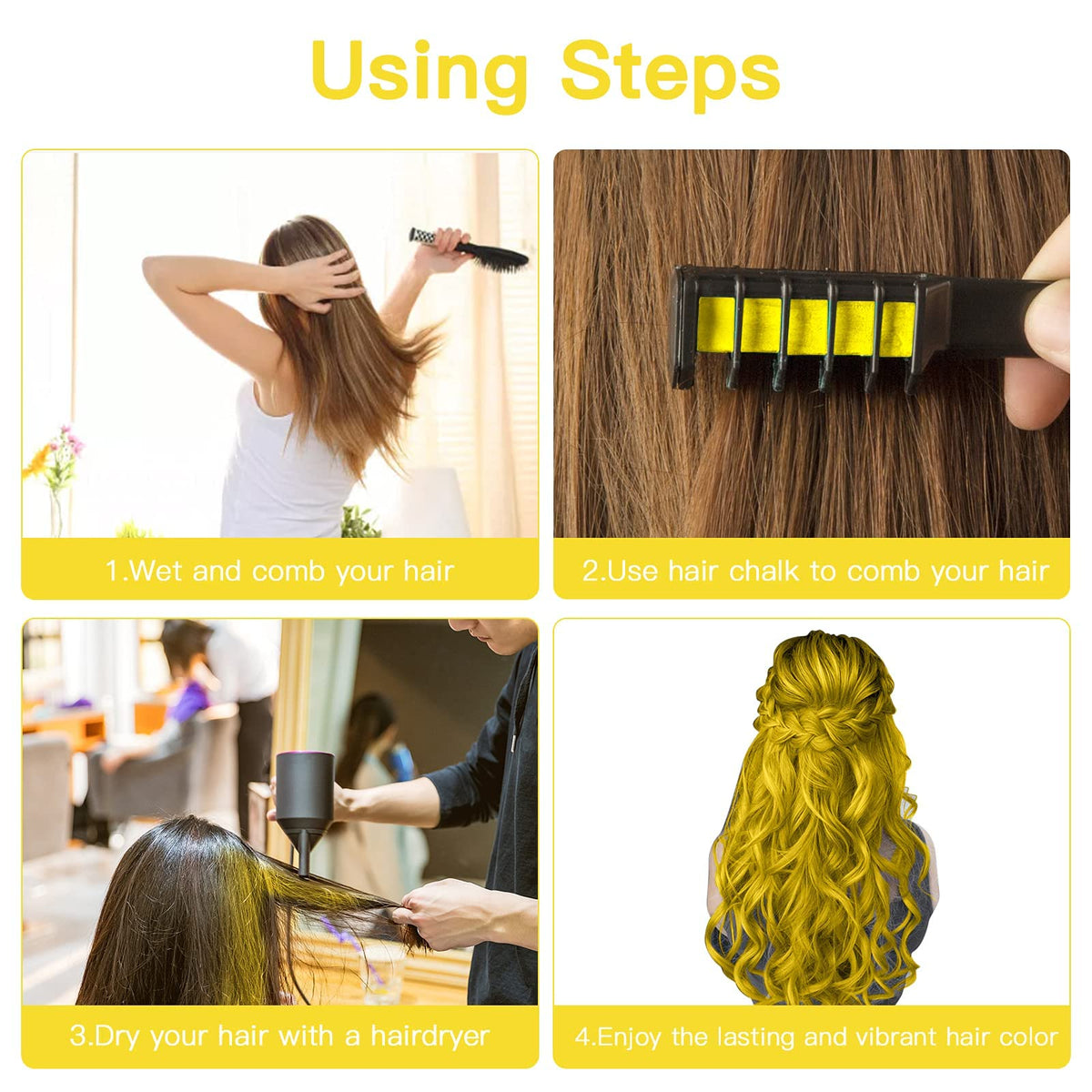MSDADA Hair Chalk Comb being cleaned under water