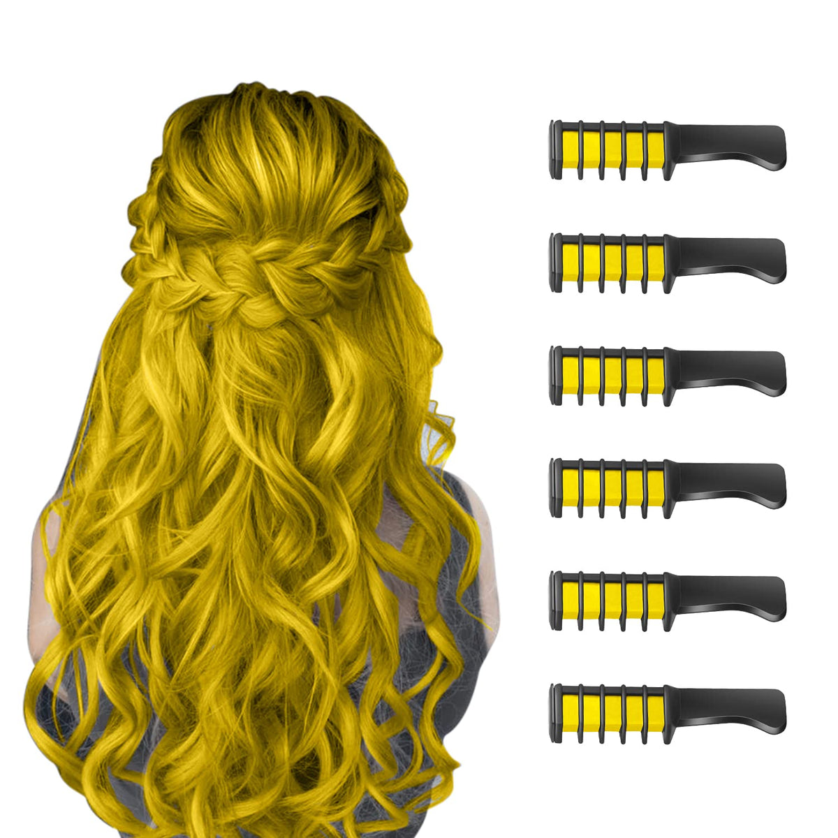 MSDADA Hair Chalk Comb in vibrant colours front view
